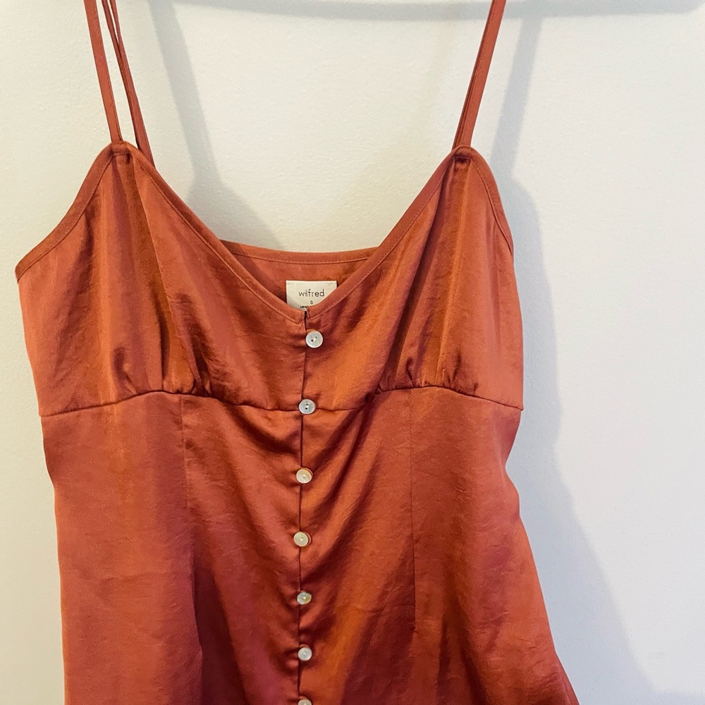 Aritzia mini satin dress